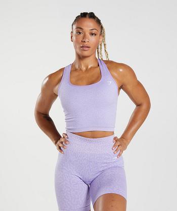 Przycięte Topy Damskie Gymshark Adapt Animal Seamless Fioletowe | PL 2696DFM